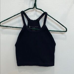 Free People Movement Black Fitted Sleeveless Crop Tank